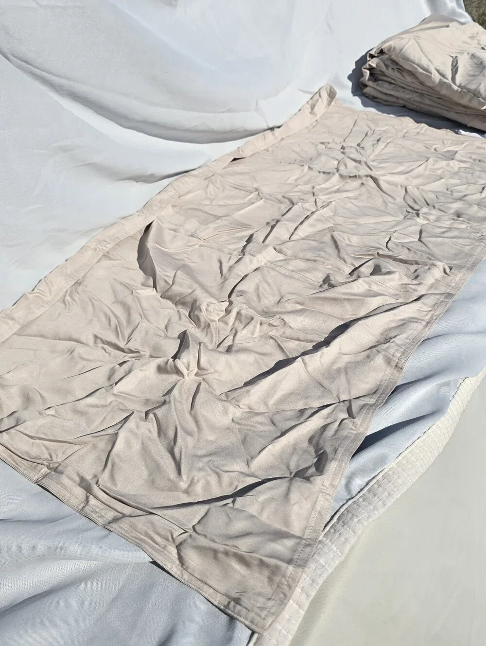 NEW Quince Organic Bamboo King / California King Duvet Set & 2 King Shams Sand